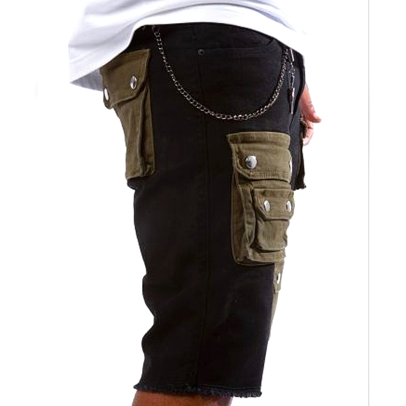 Axel Black Army Battlefield Cargo Shorts sz 36 - Picture 3 of 4